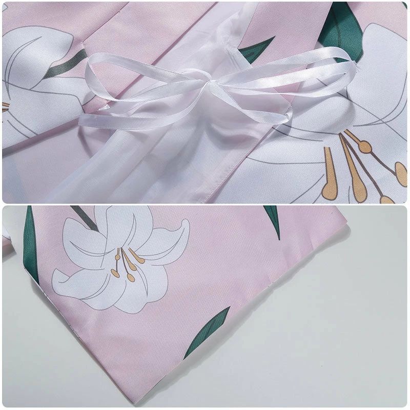 Anime Demon Slayer Kimetsu No Yaiba Nezuko Kamado Pink Kimono Cosplay Costumes 7 Anime Demon Slayer Kimetsu No Yaiba Nezuko Kamado Pink Kimono Cosplay Costumes - Image 5