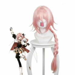 FGO Fate Grand Order Apocrypha Rider Of Black Astolfo Pink Long Braid Cosplay Wig