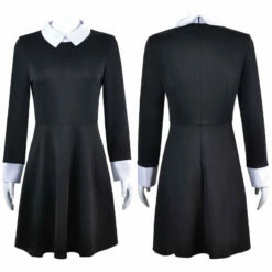 The Addams Family Wednesday Addams Short Sleeve Dress Cosplay Costumes -COSPLAY CLANS Sales Store 6 09f277c6 c95c 42ba 98fe 6653a0fcb86f