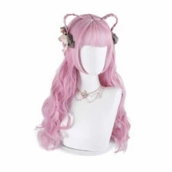 Women Fashion Long Pink Wavy Sweet Bangs Lolita Wigs -COSPLAY CLANS Sales Store 6 1faf58b8 905e 42ee 8eac 1137111217d3
