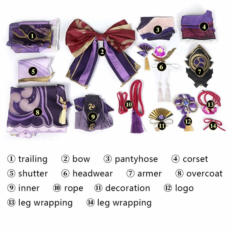 Game Genshin Impact Raiden Shogun Fullset Cosplay Costumes 7 Game Genshin Impact Raiden Shogun Fullset Cosplay Costumes - Image 5