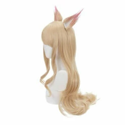 LOL KDA Nine-Tailed Fox Ahri Long Straight Blonde Cosplay Wigs With Ears -COSPLAY CLANS Sales Store 6 6320ee26 f670 4578 8735 73711f36f27a