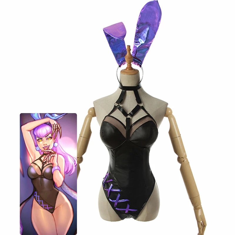 LOL KDA ALL OUT Evelynn Bunnysuit Cosplay Costumes 3 LOL KDA ALL OUT Evelynn Bunnysuit Cosplay Costumes