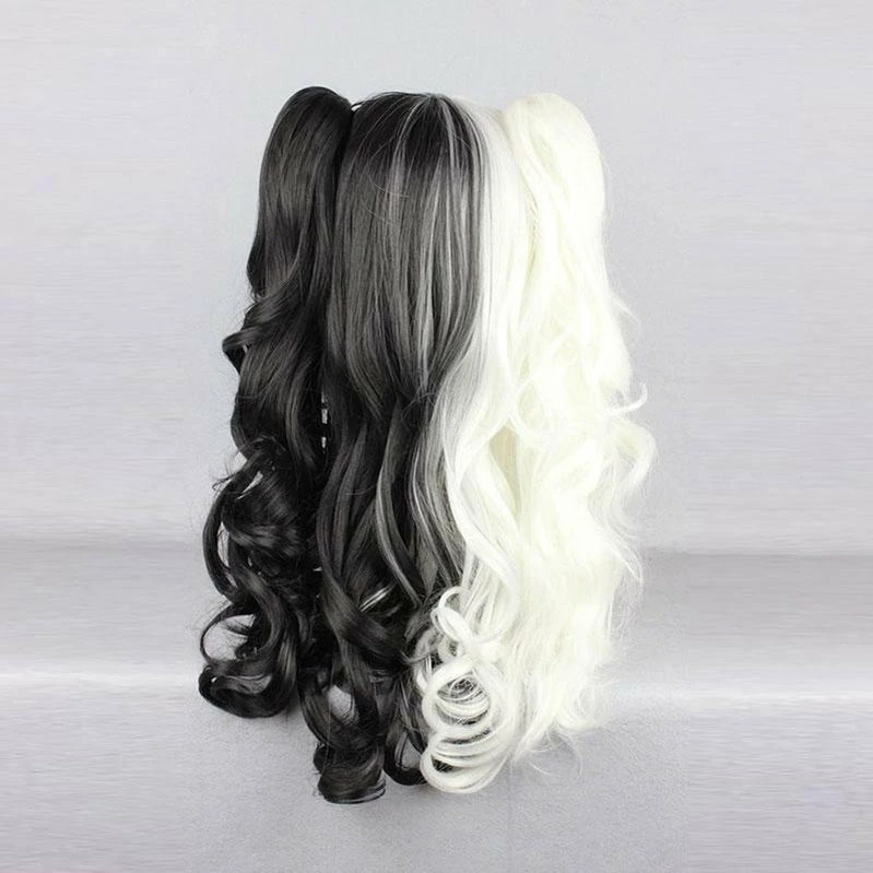 Anime Danganronpa: Trigger Happy Havoc Monokuma Black And White Bear Double Ponytail Long Curly Cosplay Wigs 6 Anime Danganronpa: Trigger Happy Havoc Monokuma Black And White Bear Double Ponytail Long Curly Cosplay Wigs - Image 4