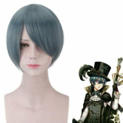 Anime Black Butler Ciel Phantomhive Short Dark Blue Cosplay Wigs