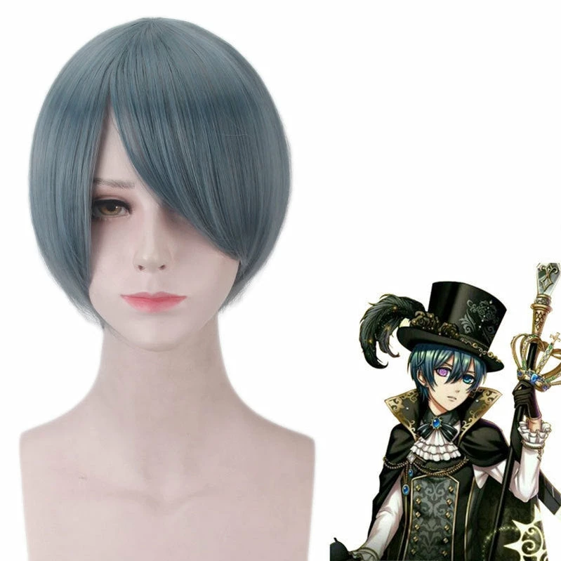 Anime Black Butler Ciel Phantomhive Short Dark Blue Cosplay Wigs 3 Anime Black Butler Ciel Phantomhive Short Dark Blue Cosplay Wigs