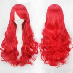 Women Wavy Sweet 80cm Long Pink Red Orange Red Lolita Fashion Wigs With Bangs -COSPLAY CLANS Sales Store 9 660216ed e74f 4aaa bf56 443097e848f8