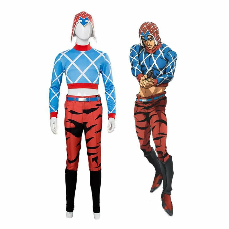 Anime JoJo's Bizarre Adventure Golden Wind Guido Mista Cosplay Costume 3 Anime JoJo's Bizarre Adventure Golden Wind Guido Mista Cosplay Costume