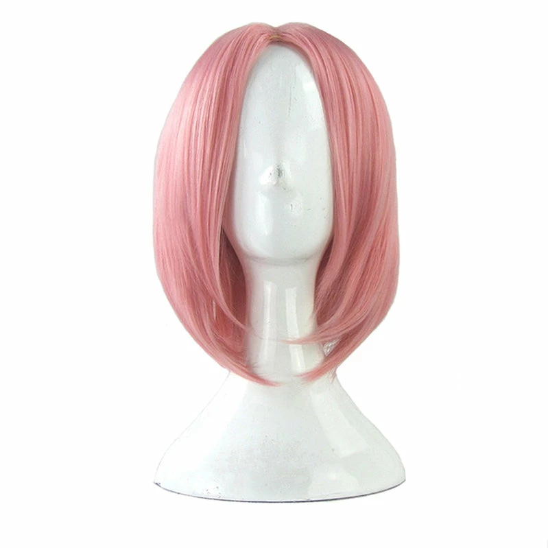 Anime Naruto Haruno Sakura Short Pink Cosplay Wigs 4 Anime Naruto Haruno Sakura Short Pink Cosplay Wigs - Image 2