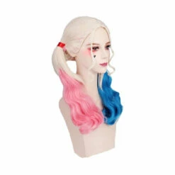 Movie Suicide Squad Harley Quinn Long Pink And Blue Cosplay Wigs -COSPLAY CLANS Sales Store HarleyQuinn3