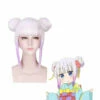 Anime Miss Kobayashi's Dragon Maid Kanna Kamui Short White Mixed Purple Cosplay Wigs