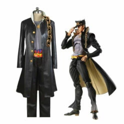Anime JoJo's Bizarre Adventure Kujo Jotaro Cosplay Costume With Hat