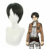 Anime Attack On Titan Levi Ackerman Short Black Cosplay Wigs -COSPLAY CLANS Sales Store LeviAckermanWigs