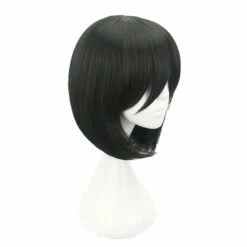 Anime Attack On Titan Mikasa Ackerman Short Black Cosplay Wigs -COSPLAY CLANS Sales Store MikasaAckermanWigs2