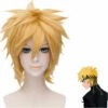 Naruto Uzumaki Naruto Short Gold Cosplay Wigs 2 Naruto Uzumaki Naruto Short Gold Cosplay Wigs -COSPLAY CLANS Sales Store Naruto Uzumaki Wigs Golden Short Fluffy Shaggy Layered Heat Resistant Synthetic Hair Cosplay Costume Wig Wig