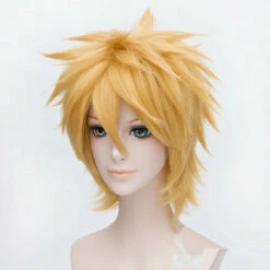 Naruto Uzumaki Naruto Short Gold Cosplay Wigs -COSPLAY CLANS Sales Store Naruto Uzumaki Wigs Golden Short Fluffy Shaggy Layered Heat Resistant Synthetic Hair Cosplay Costume Wig Wig 2