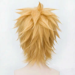 Naruto Uzumaki Naruto Short Gold Cosplay Wigs -COSPLAY CLANS Sales Store Naruto Uzumaki Wigs Golden Short Fluffy Shaggy Layered Heat Resistant Synthetic Hair Cosplay Costume Wig Wig 3