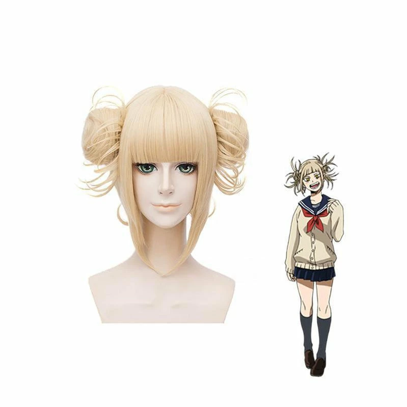 Anime My Hero Academia Himiko Toga Short Blonde Cosplay Wigs With Free Vampire Teeth 3 Anime My Hero Academia Himiko Toga Short Blonde Cosplay Wigs With Free Vampire Teeth