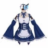 Anime Re:Zero Starting Life In Another World Rem And Ram Demon Cosplay Costume