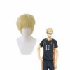Anime Haikyuu Kei Tsukishima Short Blond Cosplay Wigs -COSPLAY CLANS Sales Store TsukishimaKeiWigs