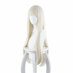 Anime Kakegurui Yomoduki Runa Long Straight Cream White Cosplay Wigs -COSPLAY CLANS Sales Store YomodukiRunaWigs2